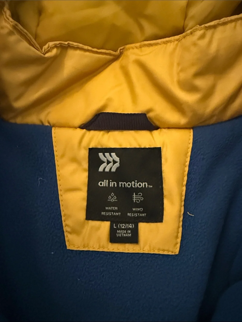 All in Motion kids' blue puffer jacket 2 in 1 lined large